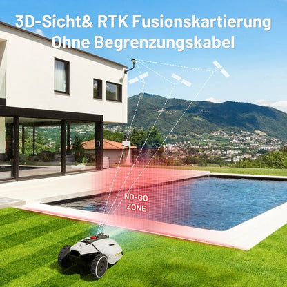 MAMMOTION YUKA 1500 Mähroboter mit Kehrmaschinen-Kit
